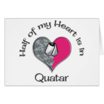 Half of my heart Quatar Greeting Card