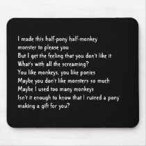 half-pony half-monkey monster mousepads by lialani half-pony half-monkey monster mousepads