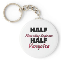 Half Recording Engineer Half Vampire Key Chain