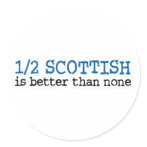 Half Scottish Round Stickers
