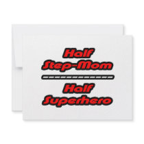 Half Step-Mom Half Superhero Personalized Invites