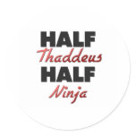 Half Thaddeus Half Ninja Round Stickers