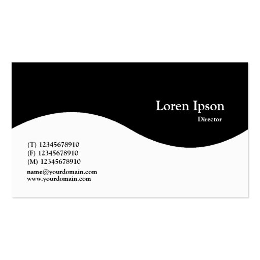 Half Wave Crown - Black Business Card Templates (back side)