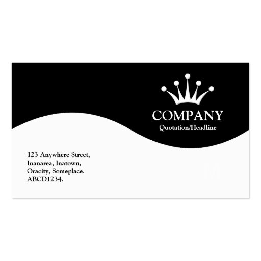 Half Wave Crown - Black Business Card Templates (front side)