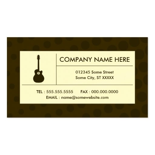 halftone acoustic guitar business card templates