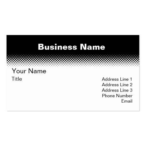Halftone Business Card Template - Black and White