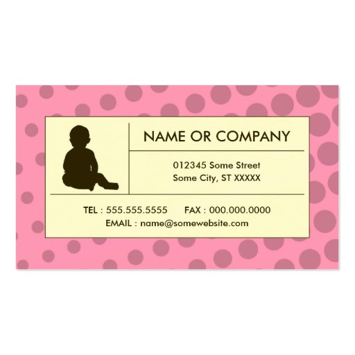 halftone childcare business card templates (front side)