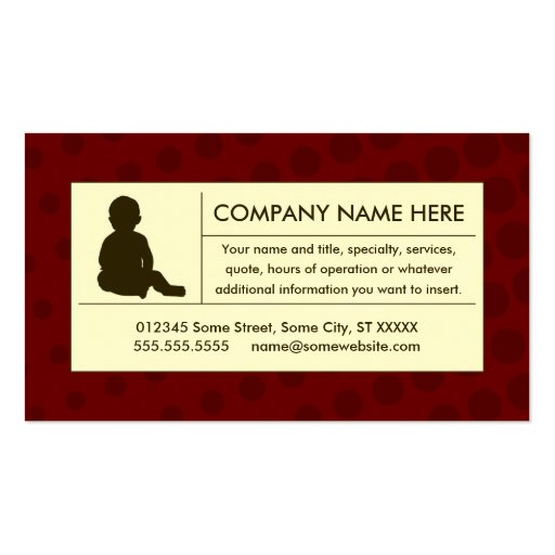 halftone childcare business cards (front side)