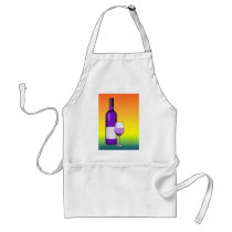 halftone comic wine glass and bottle apron