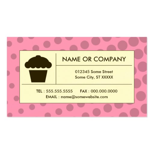 halftone cupcake business card templates (front side)