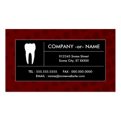 halftone dental office business card (front side)