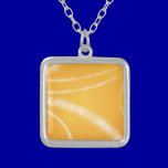 HALFTONE DOTTED POPSICLE ORANGE WHITE DIGITAL SWIR necklaces
