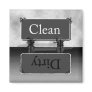 Halftone Gray Dirty Clean Dishwasher Magnet
