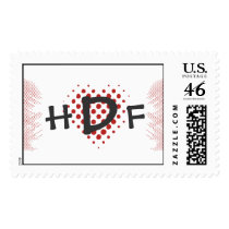 Halftone Heart Monogrammed Postage Stamp