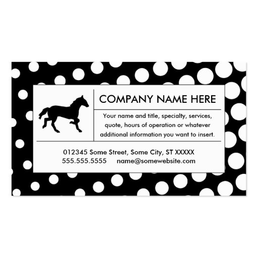 halftone horse business card template (front side)