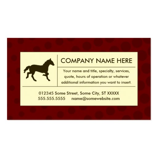 halftone horse business cards