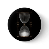 Halftone Hourglass Sand Timer Pinback Button