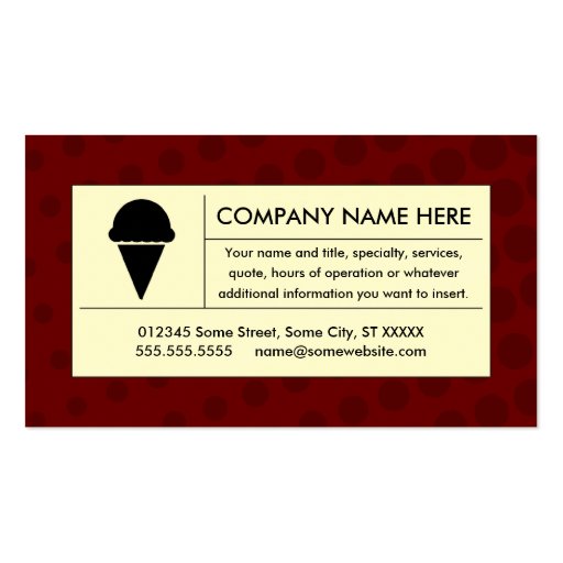 halftone ice cream business card templates (front side)