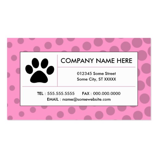halftone pet paw business cards