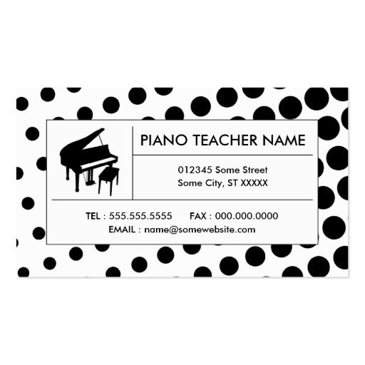 halftone piano business card template