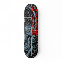 halftone skull art skateboard