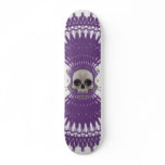 Halftone Skull &amp; Radial Graphics: Skateboard