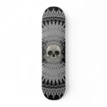 Halftone Skull &amp; Radial Graphics: Skateboard