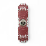Halftone Skull &amp; Radial Graphics: Skateboard