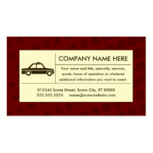halftone taxi cab business card