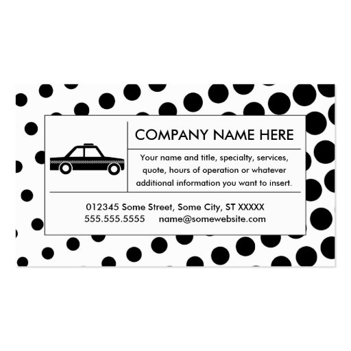 halftone taxi cab business card templates