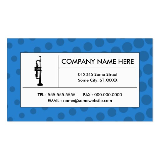 halftone trumpet business card template (front side)