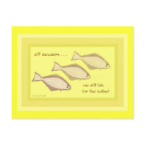 Halibut Haiku Art Postcard - Collectible Postcard