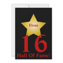 Hall Of Fame Sweet Sixteen-Customize invitations by wholeheartedly Hall Of Fame Sweet Sixteen-Customize invitations