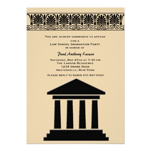 Hall of Justice Graduation Party Invitation (front side)