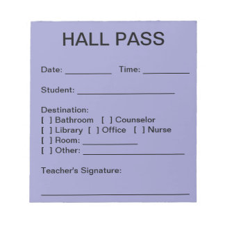 Hall Pass Pad (Sky) Note Pad