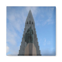 Hallgrímskirkja, Reykjavik, Iceland Square Magnet