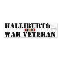 Halliburton War Veteran Bumper Sticker