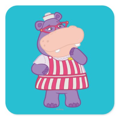 Hallie the Happy Hippo Square Sticker