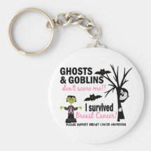 Halloween 1 Breast Cancer Survivor Key Chains