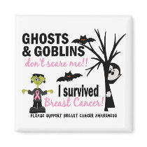 Halloween 1 Breast Cancer Survivor Refrigerator Magnets