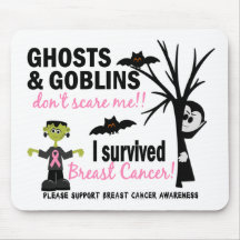 Halloween 1 Breast Cancer Survivor Mouse Pads