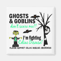 Halloween 1 Celiac Disease Warrior Refrigerator Magnets