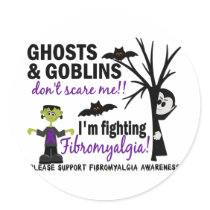 Halloween 1 Fibromyalgia Warrior stickers by awarenessgifts Halloween 1 Fibromyalgia Warrior stickers