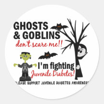 Halloween 1 Juvenile Diabetes Warrior Round Sticker