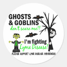 Halloween 1 Lyme Disease Warrior Round Stickers