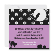 HALLOWEEN 5 X 5 PURPLE AND BLACK Invitation