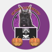 Halloween - apenas un Lil fantasmagórico - Schnauz Pegatina Redonda