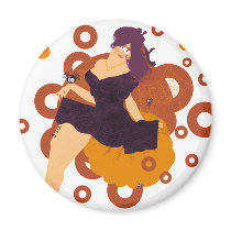 Halloween Babe on Pumpkin Magnet by LittleMilkyShop Halloween Babe on Pumpkin Magnet