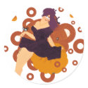 Halloween Babe on Pumpkin Sticker by LittleMilkyShop Halloween Babe on Pumpkin Sticker