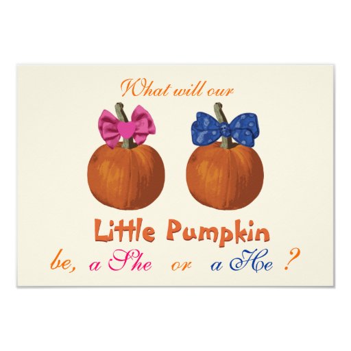Halloween Baby Gender Reveal Invitations (front side)